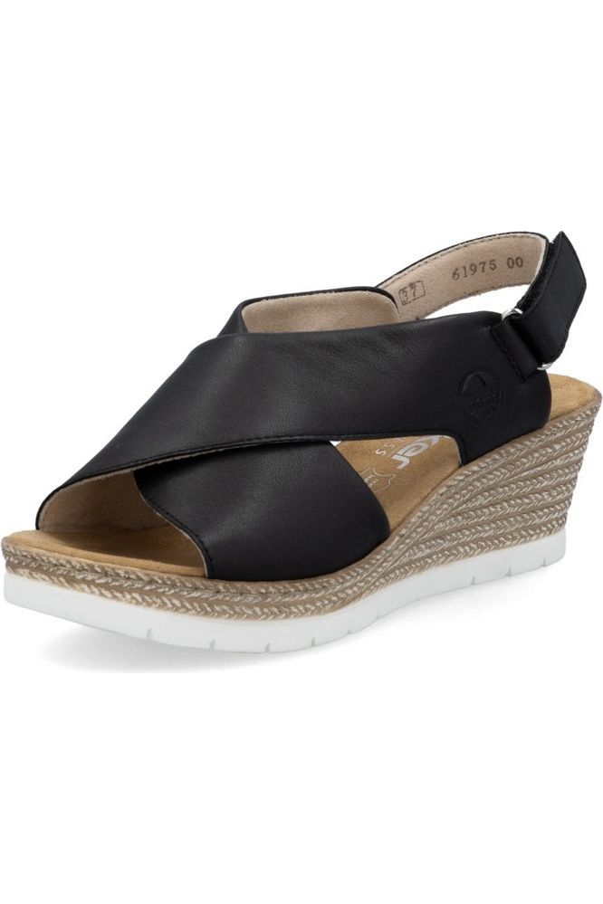 Rieker ladies sandal 61975-00 in Black