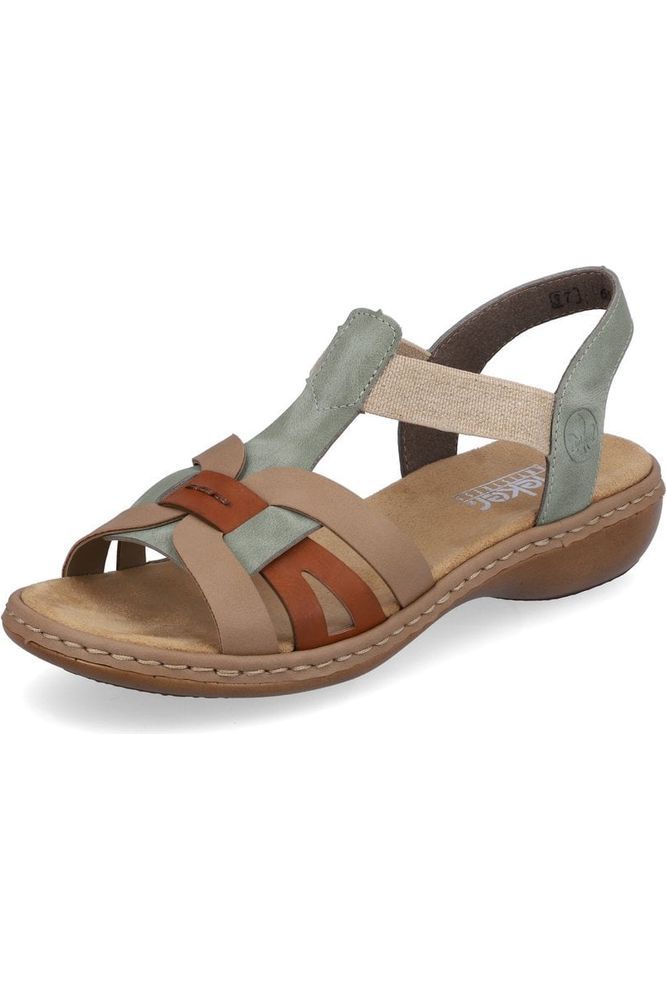 Rieker Ladies Sandals 65918-52 Mint/Beige