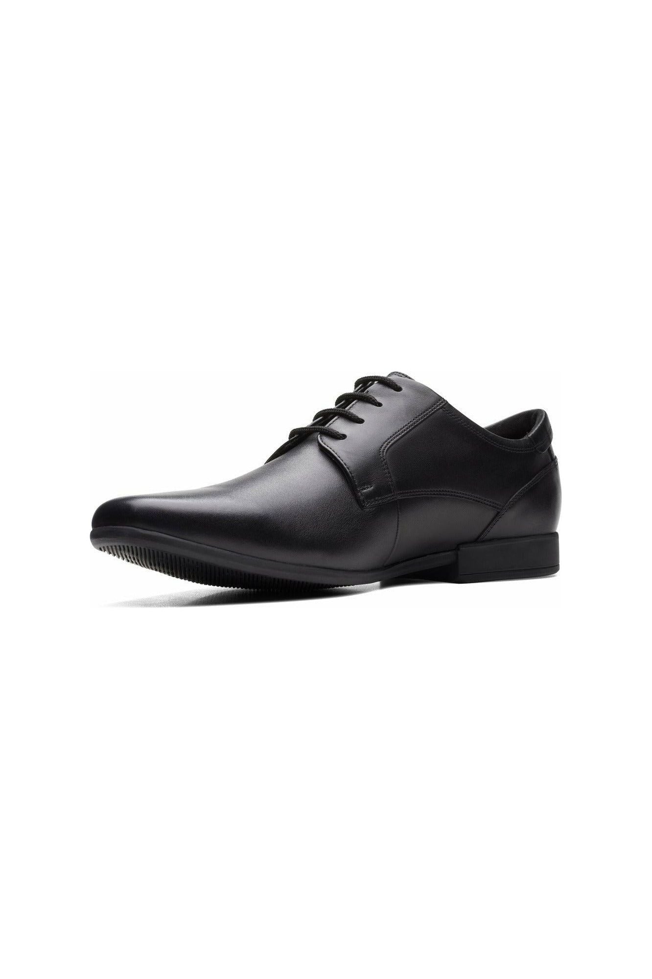 Clarks Sidton Lace in Black Leather - JM Shoes Ltd