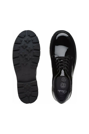 Clarks Prague Lace Older in Black Patent