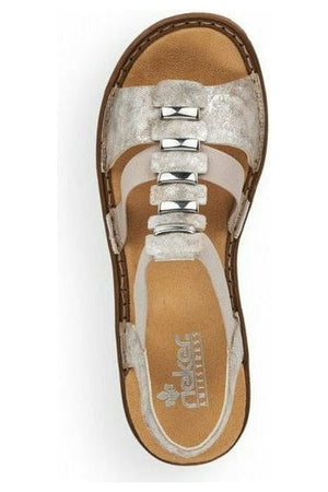 Sandały damskie Rieker 62850 90 w kolorze metalicznym