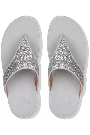 FitFlop Lulu Glitter Toe Stringi srebrne