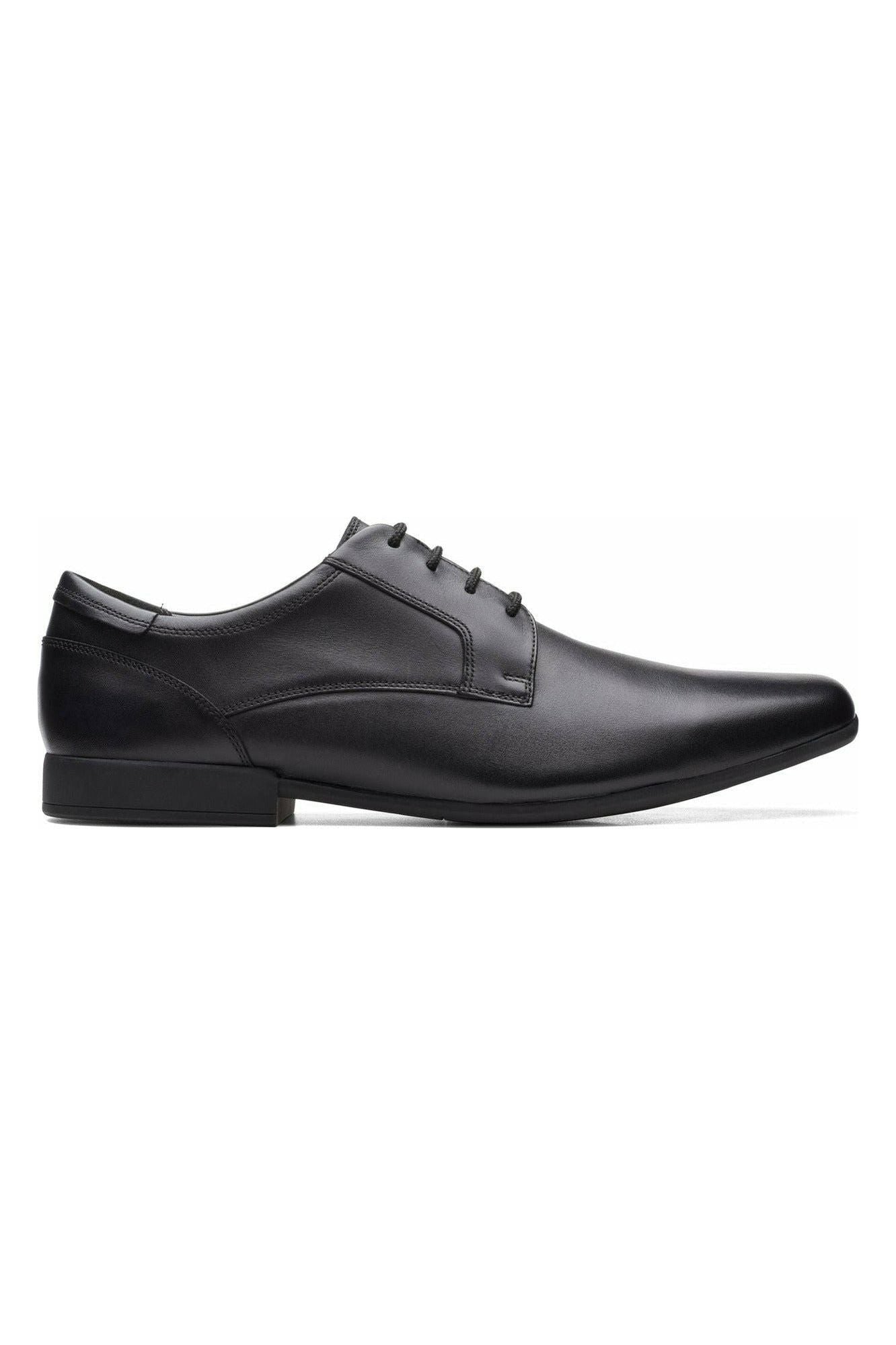 Clarks Sidton Lace in Black Leather - JM Shoes Ltd
