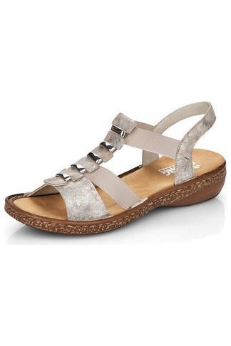Rieker ladies sandal 62850 90 in metallic