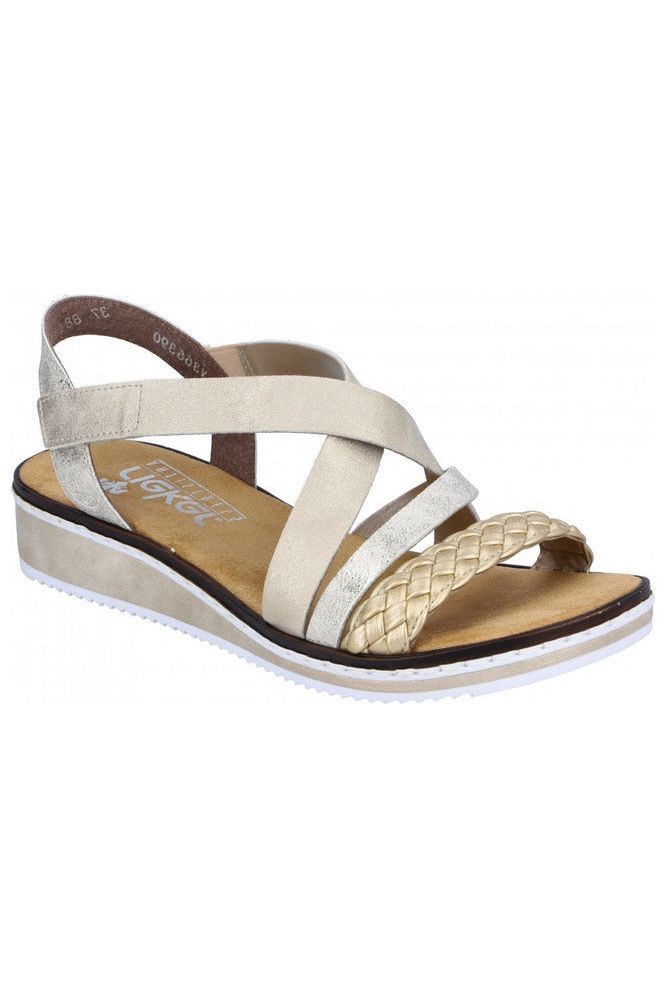Rieker Women's Sandals V3663-90 in Gold